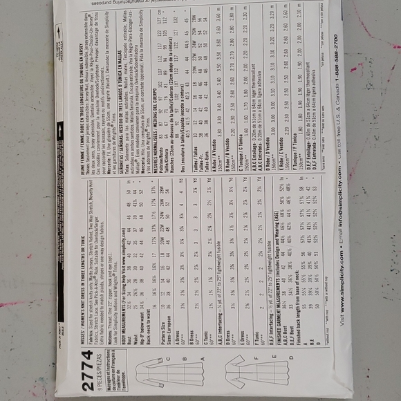 2 Simplicity Sewing Patterns S1612 and S2774 - Picture 5 of 5
